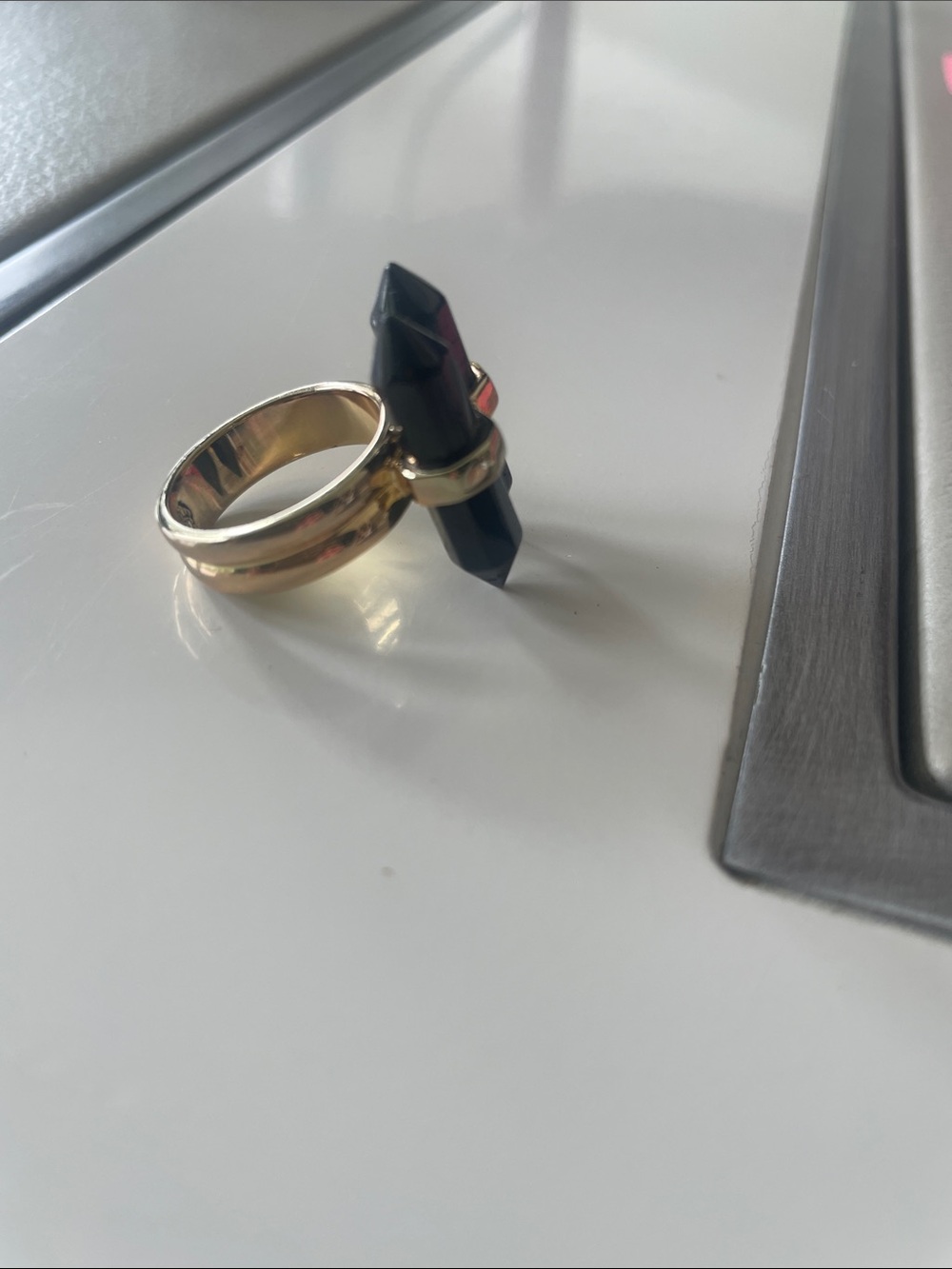 Tourmaline double crystal ring size 7 - Picture 2 of 7